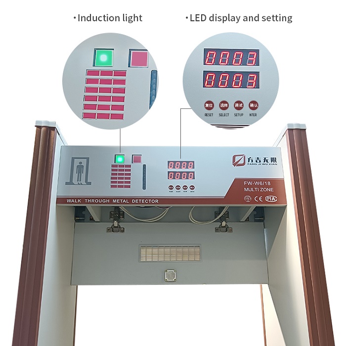FW-WT6金屬探測安檢門--方吉無限科技6區數碼管款安檢門(2018新款)